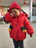 G.duck小黃鴨兒童棉衣女童羽絨棉服小童加絨外套2棉襖冬季1-3歲冬女寶寶 梅花三弄  紅色 90 適合身高80-90CM 曬單實(shí)拍圖