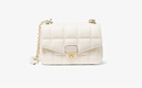 MICHAEL KORS邁克高仕 MK Soho 小號羊皮絎縫海綿包 奶白色 289 小號 曬單實(shí)拍圖