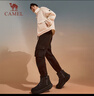 駱駝（CAMEL）高幫加絨休閑男鞋厚底耐磨雪地靴子 X14C09L7647 黑色/沙暴灰 38 曬單實(shí)拍圖