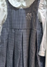 巴拉巴拉童裝兒童連衣裙套裝女童秋裝襯衣百褶裙兩件套洋氣千鳥(niǎo)格 藍白色調00381 120 曬單實(shí)拍圖