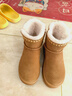 他她（TATA）孫樂(lè )言同款絨絨靴雪地靴女鞋加絨保暖冬厚底棉鞋CWX01DD5 棕黃（筒高13cm） 36 曬單實(shí)拍圖