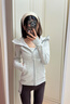 lululemon丨Scuba 女士拉鏈連帽衫*拉絨 LW3KAMS 雜色超淺灰 S /6 曬單實(shí)拍圖