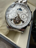 冠琴（GUANQIN）手表男機械表全自動(dòng)鏤空飛輪瑞士品質(zhì)防水夜光皮帶男士雙日歷手表 名匠-本色白面 曬單實(shí)拍圖