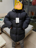 巴布豆（BOBDOG）95絨兒童羽絨服2025年新款男女童A類(lèi)抗菌三防面料大兜連帽外套 黑色 【A類(lèi)面料 貼身可穿】95絨 140 【約身高120-130cm 體重60斤】 曬單實(shí)拍圖