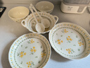 佩爾森釉下彩碗碟套裝家用小清新陶瓷碗盤(pán)套裝組合喬遷送禮餐具整套 春意萌2人食 7件套 曬單實(shí)拍圖