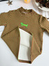 MQDMINI童裝兒童加絨打底衫半高領(lǐng)男女童T恤彩色條紋上衣抗菌冬款衣服 曬單實(shí)拍圖