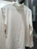 皮爾卡丹（pierre cardin）純棉半高領(lǐng)打底衫女百搭春秋裝韓版長(cháng)袖內搭純色上衣修身t恤小衫 218白色 L 100-115斤 曬單實(shí)拍圖
