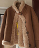 三彩2025冬季新款【可機洗懶人皮草】仿麂皮雙面穿毛毛外套M 卡其色 S 155/80A 曬單實(shí)拍圖