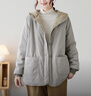 蘑菇同學(xué)連帽棉服外套女冬季加棉加厚新款時(shí)尚簡(jiǎn)約大碼女裝棉衣棉襖保暖 淺灰色 L 【建議115-130斤】 曬單實(shí)拍圖