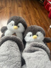 QUEEN TRIP企鵝棉拖鞋女秋冬季室內居家厚底包跟毛絨兒童月子冬天卡通居家 粉色企鵝【均碼36-46】 曬單實(shí)拍圖