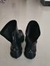 他她TATA喵爪靴2025秋冬百搭時(shí)裝靴女短靴新款彈力靴 黑色 37 曬單實(shí)拍圖
