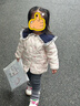 戴維貝拉（DAVE＆BELLA）兒童羽絨服輕薄嬰兒秋冬寶寶上衣女孩外套女童羽絨內膽小童服飾 米白底印花【DB4223467】 100 cm（建議身高90-100cm） 曬單實(shí)拍圖