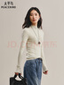 太平鳥(niǎo)女裝針織衫半高領(lǐng)套頭打底衫冬季修身內搭長(cháng)袖 米色 L 曬單實(shí)拍圖