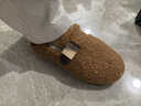 啄木鳥(niǎo)毛毛鞋女冬季外穿2025新款韓版保暖復古一腳蹬豆豆鞋加絨百搭棉鞋 棉豆棕色 36 曬單實(shí)拍圖