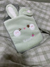右客雙插手大號熱水袋注水加厚防爆卡通可愛(ài)毛絨可拆洗灌水式暖水袋 兔耳朵雙插手款-淺綠色【2000ml】 曬單實(shí)拍圖
