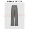 UR2025秋季新款女裝休閑工裝風(fēng)純色褶皺闊腳褲UYV650106 淺灰 L 曬單實(shí)拍圖