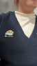 茵曼復古V領(lǐng)刺繡針織馬甲2025秋女裝新款無(wú)袖背心上衣 藏青色 M 曬單實(shí)拍圖