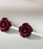 Lnieer999足銀朱砂玫瑰花耳釘女2026馬年本命年養耳洞耳環(huán)新年紅色耳飾 朱砂玫瑰耳釘【999足銀】 曬單實(shí)拍圖