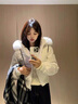 FOX.G女士棉服女外套秋冬2025年新款冬季小棉襖棉衣短款派克服女裝衣服 白色毛領(lǐng)連帽短款棉服 L 【建議110-120斤】 曬單實(shí)拍圖