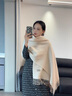 WUCANLIG輕奢品牌純羊毛圍巾女秋冬辦公室保暖空調披肩送長(cháng)輩中秋禮物 椰奶米-禮盒裝 曬單實(shí)拍圖