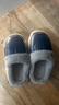 糖果澀親子居家男女拖鞋秋冬季pu皮防水保暖加厚毛絨軟底防滑兒童棉拖鞋 拖鞋-藍色 36 -37碼內長(cháng)22cm 曬單實(shí)拍圖