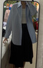 優(yōu)衣庫女裝絨面針織喇叭中裙/半身裙裙子481434 08 深灰色 S /155/64A 曬單實(shí)拍圖
