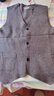 花花公子（PLAYBOY）秋冬鄂爾多市無(wú)袖羊毛絨開(kāi)衫男西裝馬甲V領(lǐng)中年坎肩厚款羊毛背心 中灰 純色款 L 170(建議120斤-135斤) 曬單實(shí)拍圖