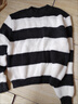 妙奕嘉仿水貂絨毛衣黑白條紋毛衣女士冬天外穿毛衣內搭針織衫女裝上衣 高級感撞色條紋毛衣【黑白】均碼（建議90-120斤） 曬單實(shí)拍圖