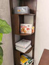 竹山下實(shí)木轉角置物架書(shū)架一體靠墻拐角中古三角收納儲物90度轉客廳角柜 胡桃色 | 4層 (32*32*132cm) 曬單實(shí)拍圖
