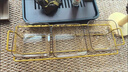 逸居客（YIJUKE）三格味碟塑料碟子蘸料碟零食小菜碟分菜料理碟醬料碟金色支架 曬單實(shí)拍圖