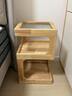 實(shí)木床頭柜臥室2025新款小型創(chuàng  )意家用小戶(hù)型床邊收納柜一體置物柜 純實(shí)木+長(cháng)虹玻璃_原木色40*54cm 曬單實(shí)拍圖