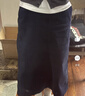 MUJI 女式 彈力燈芯絨 窄裙 長(cháng)半身裙 裙子女裝25年冬季BE1XWA5A 藏青色 XL （165/74A） 曬單實(shí)拍圖
