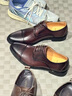 SATON 高檔皮質(zhì)頭層牛皮男士德比鞋三接頭皮鞋真皮英倫商務(wù)正裝手工低幫黑色大小碼結婚新郎皮鞋 深褐色 43 曬單實(shí)拍圖