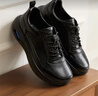 意爾康男鞋全皮跑步免系帶單鞋百搭時(shí)尚運動(dòng)休閑鞋 81805W黑色43 曬單實(shí)拍圖