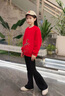 WASSUP WKENG紅色衛衣男童冬季加絨兩件套裝2026馬年本命年12歲男孩新年上衣服 紅色+黑褲子（加絨款） 170 推薦【92-105斤】 曬單實(shí)拍圖