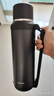 蘇泊爾（SUPOR）保溫壺大容量不銹鋼72小時(shí)暖水壺熱水瓶戶(hù)外旅行壺便攜車(chē)載杯子 儒雅黑2.5L【升級316L不銹鋼+茶濾+背帶】 曬單實(shí)拍圖