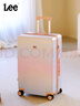 Lee高顏值拉鏈行李箱女拉桿箱學(xué)生登機箱男旅行密碼箱子漸變色20英寸 曬單實(shí)拍圖