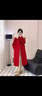 皮爾卡丹（pierre cardin）紅色雙面羊絨大衣女中長(cháng)款2025冬季新款狐貍毛大毛領(lǐng)連帽毛呢外套 紅色 XS 曬單實(shí)拍圖