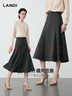 藍地（LANDI）[紙片人顯瘦力]鉛筆灰垂墜拼片中長(cháng)魚(yú)尾半裙女2025秋冬新品 鉛筆灰 L 曬單實(shí)拍圖