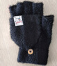 GRGN手套男女冬季半指翻蓋加絨防寒保暖學(xué)生韓版加厚毛線(xiàn)露指手套女 曬單實(shí)拍圖
