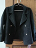 金狐貍秋冬季寬松毛呢開(kāi)衫大衣短款西裝領(lǐng)呢子外套氣質(zhì)時(shí)尚潮流大 黑色 25106 M 建議110-125斤 曬單實(shí)拍圖