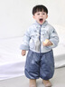 班喜迪男童漢服套裝秋冬裝兒童周歲禮服寶寶嬰兒冬季新中式唐裝拜年衣服 藍色 80 曬單實(shí)拍圖
