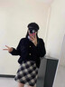 雪茜曼毛呢格子半身裙女2025年秋冬季新款高腰顯瘦a字包臀短裙子 曬單實(shí)拍圖