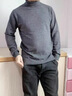 皮爾卡丹（pierre cardin）【專(zhuān)柜大牌】正品100%羊絨衫男士高領(lǐng)加厚款中年針織衫大碼毛衣 灰色-高翻領(lǐng)【500g】鄂 加厚 S 165/84A推薦115斤以?xún)?曬單實(shí)拍圖