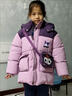 迪士尼（Disney）女童冬裝棉服2025新款加絨加厚中小童寶寶庫洛米兒童棉衣外套 紫羅蘭 加絨加厚送同款包包 150 cm建議身高140cm左右 曬單實(shí)拍圖