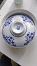 LICHEN景德鎮陶瓷釉下彩帶蓋碗青花玲瓏中式家用餐具高溫白瓷和合器盤(pán) 紫金花8英寸蓋碗 曬單實(shí)拍圖