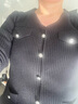 艾諾絲雅詩(shī)【商場(chǎng)同款】冬季新款黑色小香風(fēng)綿羊毛針織長(cháng)袖上衣31038072 黑色 M 曬單實(shí)拍圖