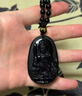津樂(lè )正品冰透黑曜石吊墜男士屬蛇本命年觀(guān)音菩薩掛件項鏈女毛衣鏈配飾 6mm珠鏈+觀(guān)音大士吊墜 曬單實(shí)拍圖