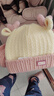 貝娜茜兒童帽子秋冬季寶寶男女男童女童可愛(ài)護耳保暖針織帽毛線(xiàn)帽加厚冬 小鹿角-粉色 帽子+圍巾 1-5歲（46-52CM） 曬單實(shí)拍圖