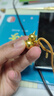 六福珠寶新年禮物 足金葫蘆福滿(mǎn)傳家福祿生財黃金吊墜項鏈 計價(jià) 約9.66克 曬單實(shí)拍圖